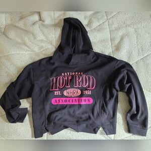 Black Hoodie with Pink Graphic